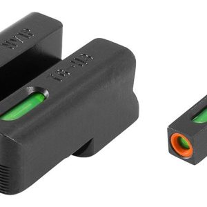 Truglo TFX Pro Tritium/Fiber-Optic Day/Night Sights Fit Novak LoMount cut .260 front / .450 rear - Orange Outline Front/Rear Green