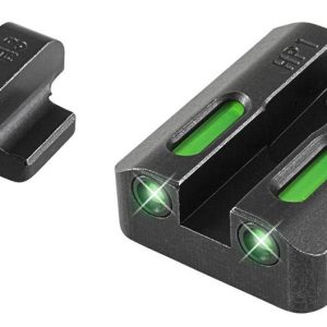 Truglo TFX Tritium/Fiber-Optic Day/Night Sights Fit Taurus MIllennium 62 709 Slim / 740 Slim - White Outline Front/Rear Green/