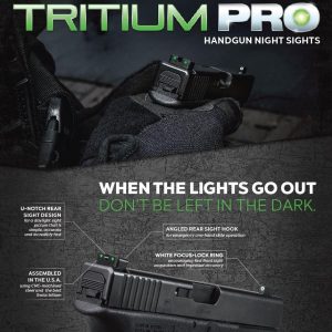 Truglo Tritium Pro Night Sights Fit Kahr Arms K MK P PM T&TP Models with New Dovetail (Post-2004) - Front Outline White/Rear Green