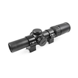 Truglo OPTI-SPEED Crossbow Scope with Weaver Style 30mm Rings - 1-4x24mm Illuminated BDC Reticle Black Matte