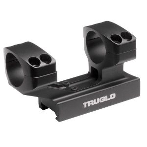 Truglo 1-Piece Reversible Picatinny/Weaver Tactical Scope Mount with 30mm Rings 1"H / 2-7/8L Base - Black