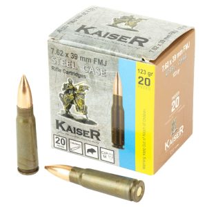 Century Arms AM8313 Kaiser Rifle Ammunition 7.62x39 123gr FMJ 20/ct