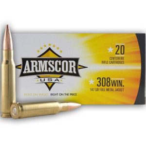 Armscor Rifle Ammunition .308 Win 147gr FMJ 2700 fps 20/ct