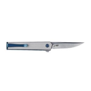 CRKT CEO Microflipper Folding Knife 2-3/8" Drop Point Blade Silver and Blue