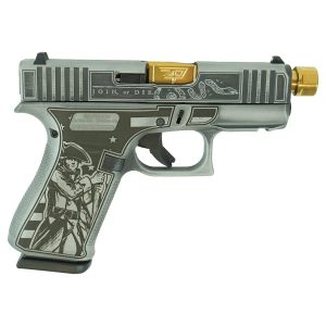 Glock 43x "Liberty or Death" Subcompact Handgun 9mm Luger 10rd Magazines (2) 3.9" Gold Barrel Accessory Rail USA Made