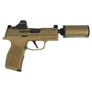 Sig Sauer P365X "Sick Puppy" FDE 9mm Luger 12rd Magazines 3.7" Threaded Barrel w/HUSH Puppy Suppressor Holosun 407K